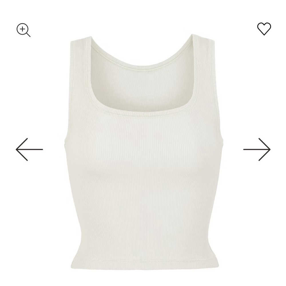 SKIMS Cream Ribbed Tank Top